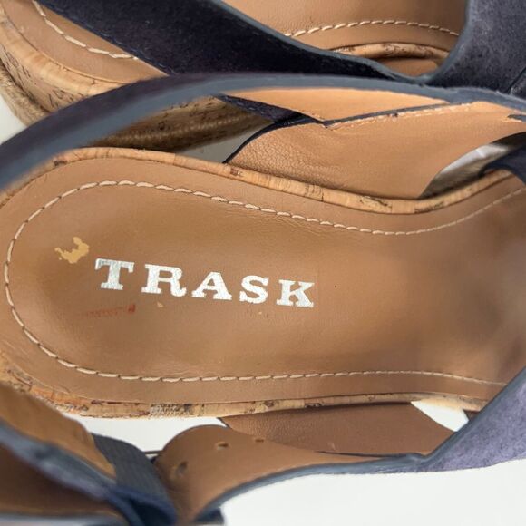Trask Randi Sandals Women's Size 8 Blue Leather Suede Espadrilles Slingback - Picture 11 of 14